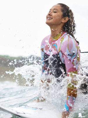 Roxy Syncro Womens 2/2 BZ Spring Suit - Jet Grey/Coral Flame/Temple Gold Roxy Syncro Womens 2/2 BZ Spring Suit - Jet Grey/Coral Flame/Temple Gold