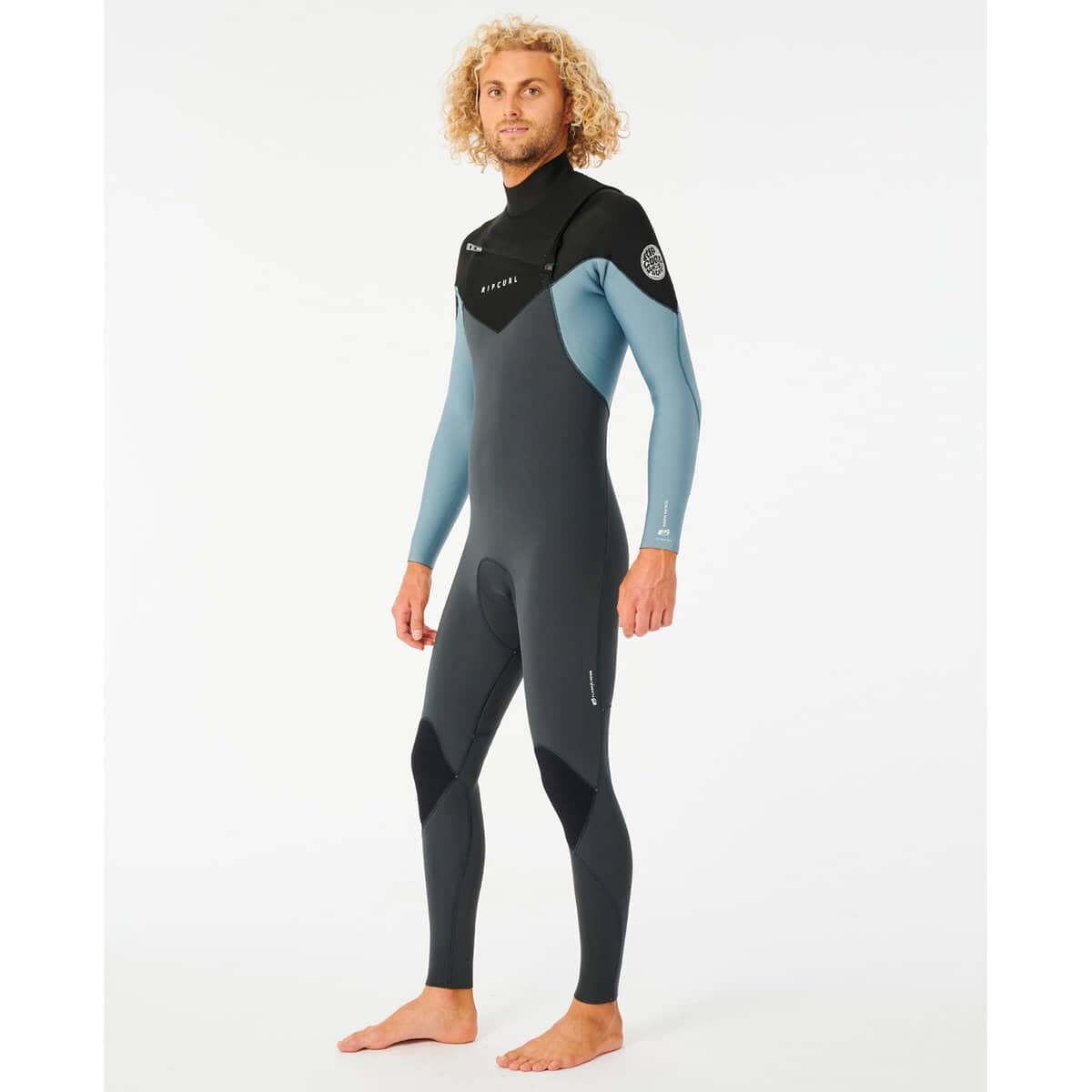Rip Curl Mens Dawn Patrol Warmth 4/3 mm Chest Zip Steamer - Mineral Blue Rip Curl Mens Dawn Patrol Warmth 4/3 mm Chest Zip Steamer - Mineral Blue