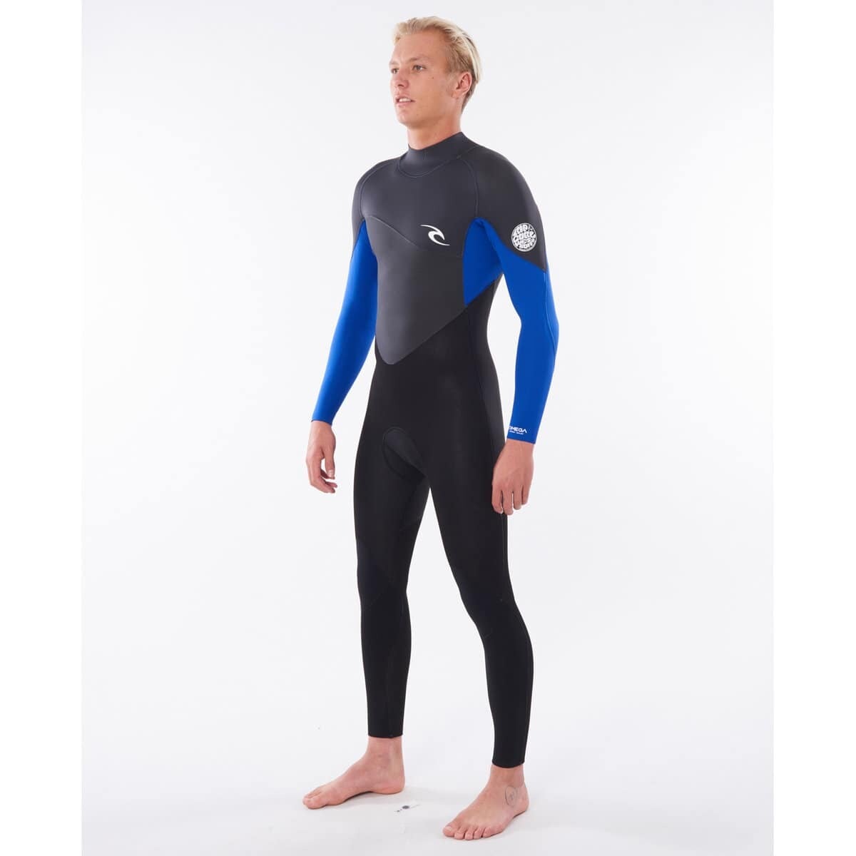 Rip Curl Mens Omega 3/2mm BZ Wetsuit - Black/Blue