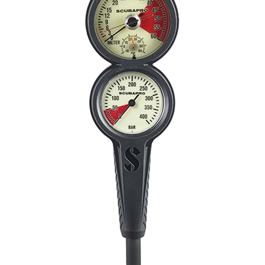 Scubapro 3 Inline 3 Gauge Console - Depth, Contents & Compass