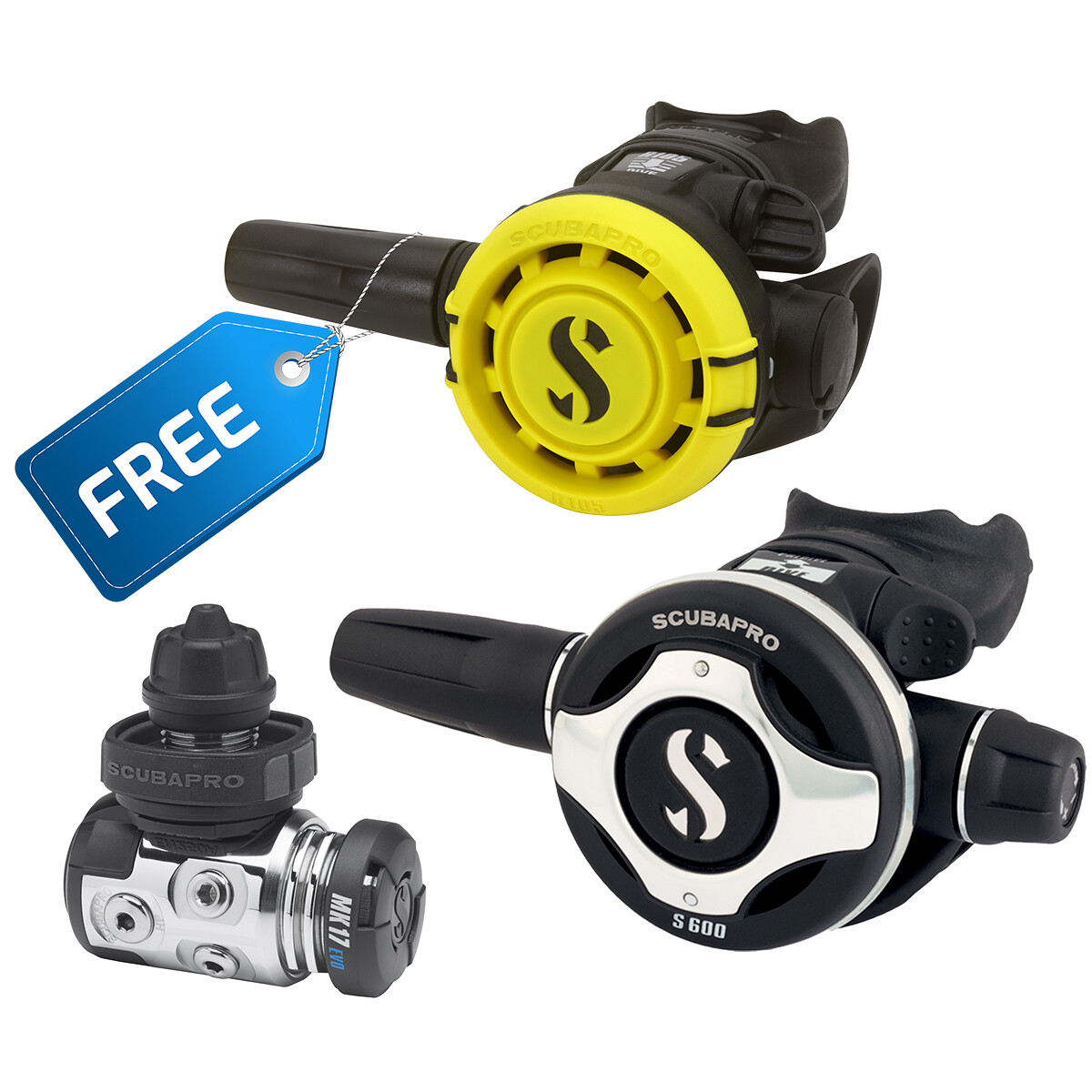 Scubapro MK17 EVO S600 + R105 Octopus Regulator Package Scubapro MK17 EVO S600 + R105 Octopus Regulator Package