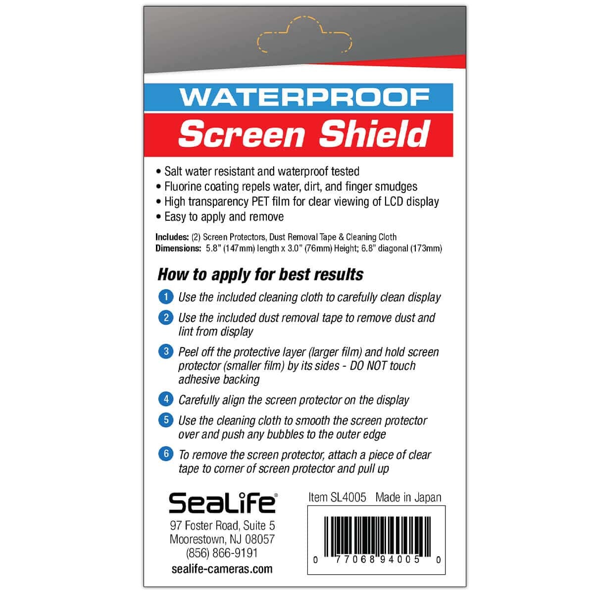 Sealife Screen Shield For Sportdiver Underwater Camera Housing