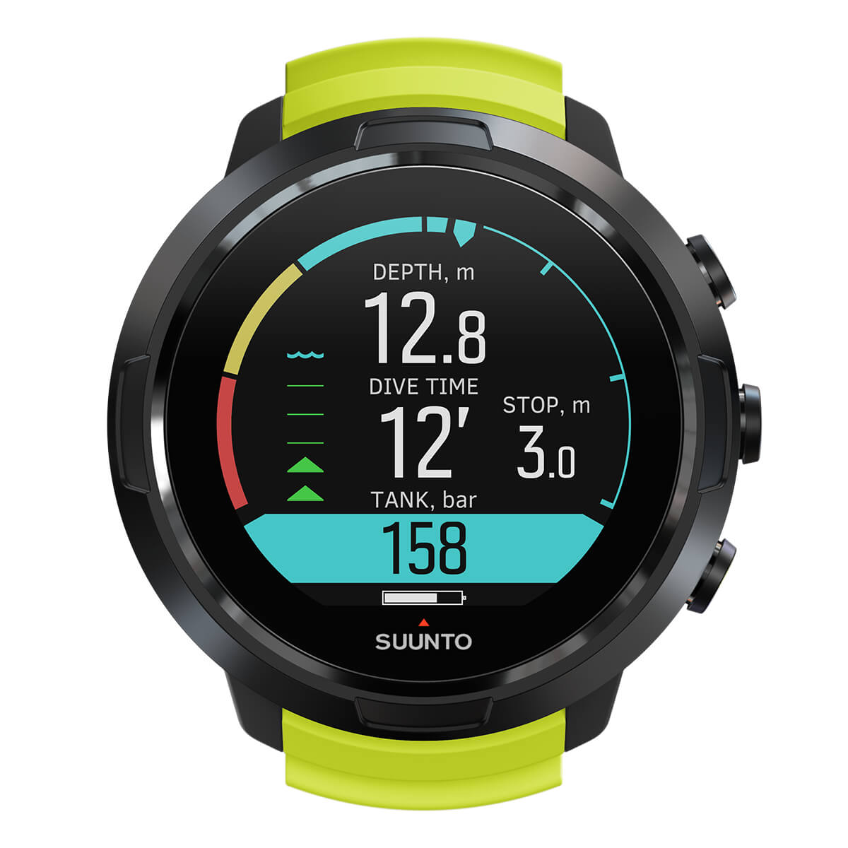 Suunto D5 Black Dive Computer - All Black + Black/Lime