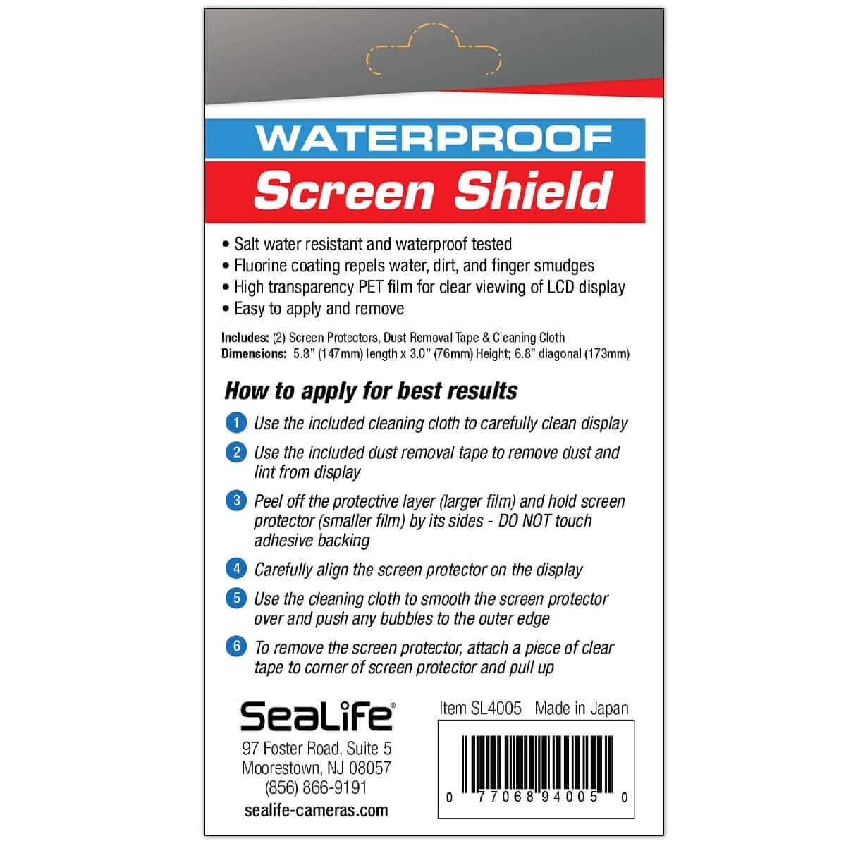 Sealife Screen Shield For Sportdiver Underwater Camera Housing
