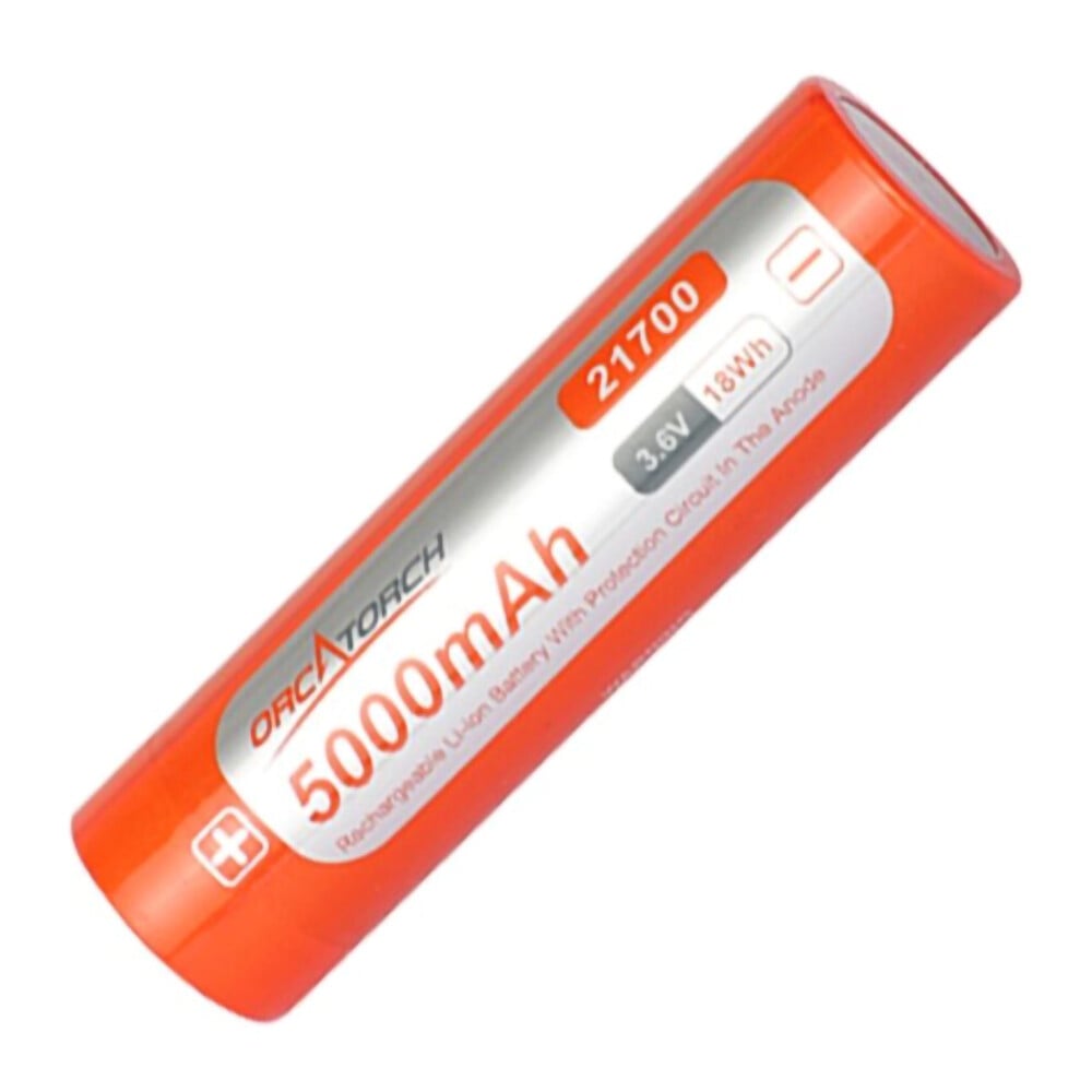 OrcaTorch Li-Ion 21700 USB-C Rechargeable 5000mah Battery