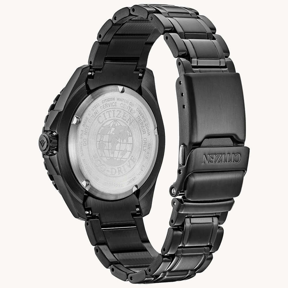 Citizen Mens Black Stainless Steel Divers Watch - BN0195-54E