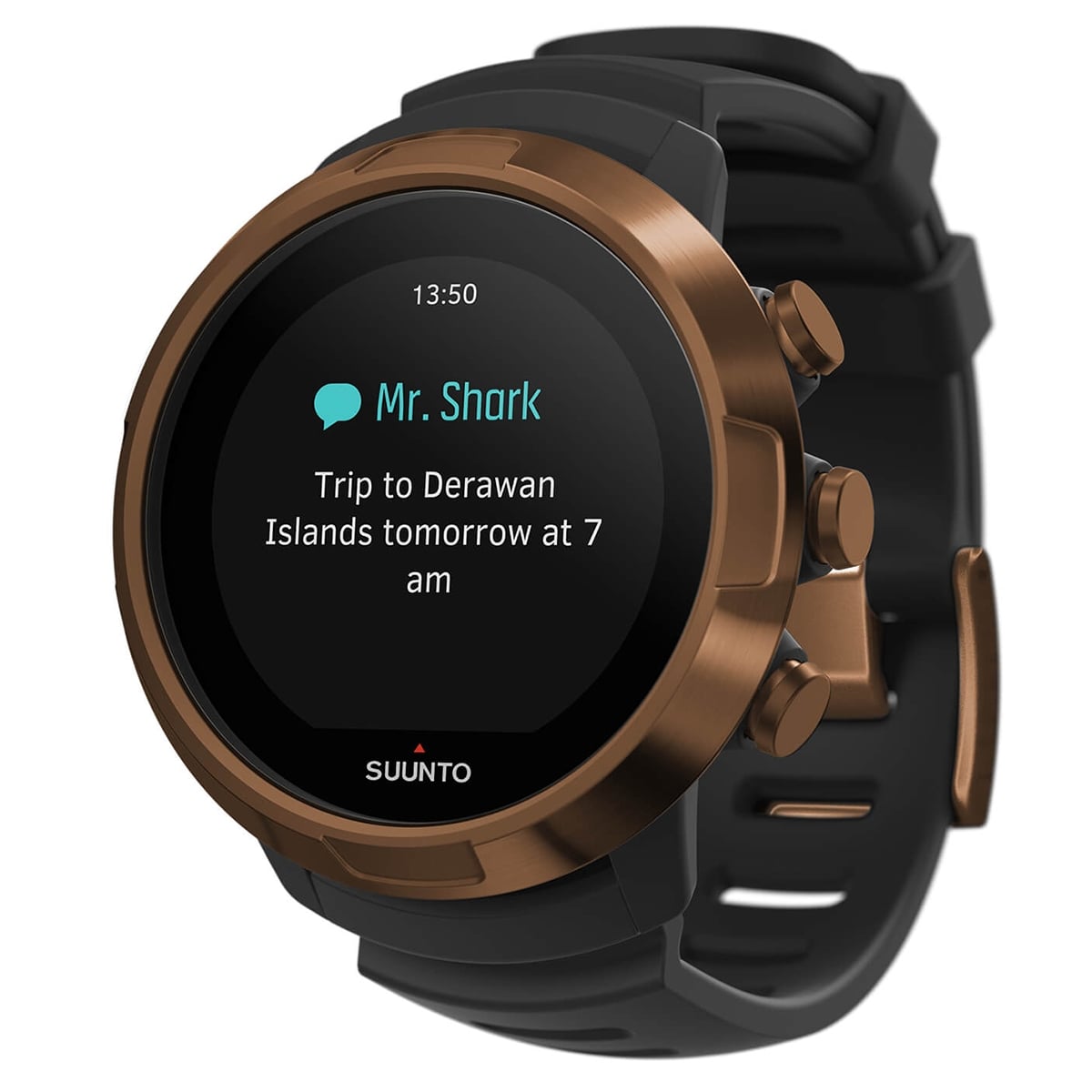 Suunto D5 Copper Dive Computer - Copper Finish + Black Strap