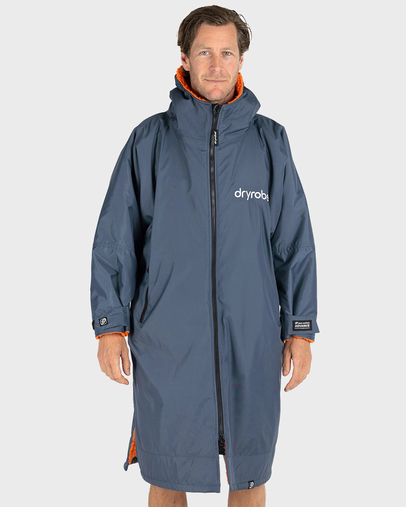 Dryrobe Advance Long Sleeve Changing Robe | Grey & Orange