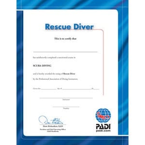 PADI Rescue Diver Certificate