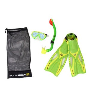 Body Glove Junior Reach Mask Fins and Snorkel Set - Lime L/XL (1-4)