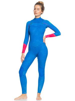 Roxy Womens 4/3 CZ POP Surf Wetsuit - Princess Blue / Beetroot Purple Roxy Womens 4/3 CZ POP Surf Wetsuit - Princess Blue / Beetroot Purple