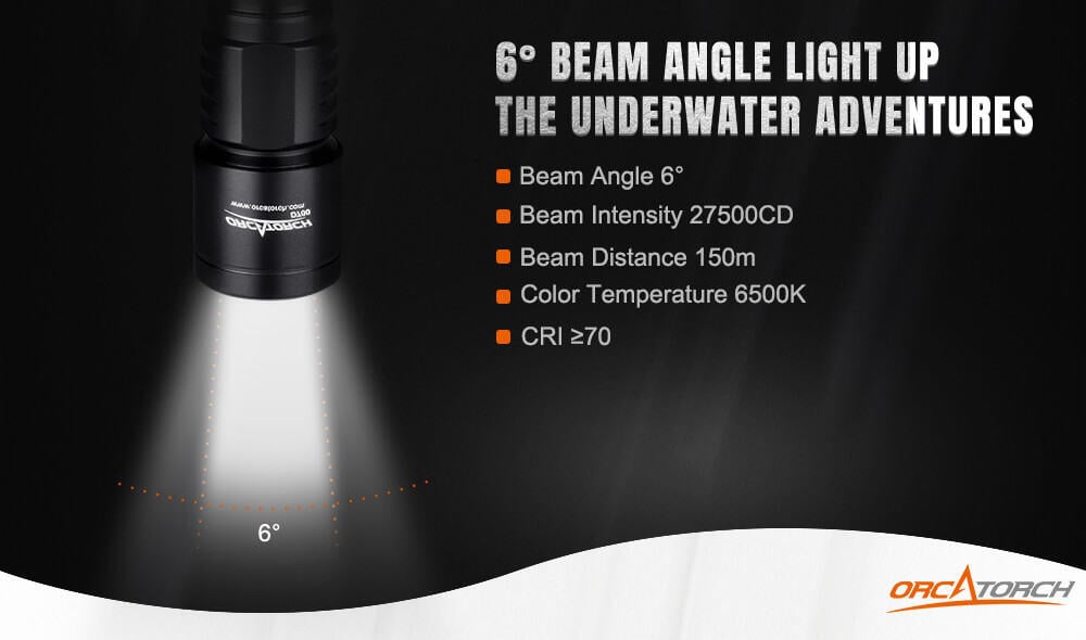 OrcaTorch D700 Dive Torch - 1700 Lumens Dive Torch